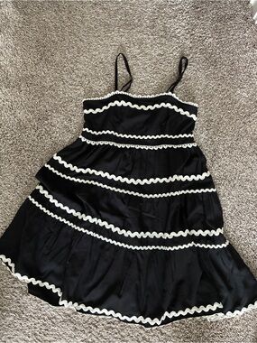 Black Babydoll Dress with White Trim (New)